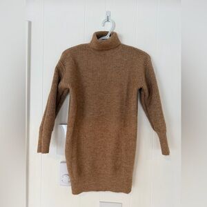 SHEIN Camel Ribbed Turtleneck Sweater Dress – XS (US 2)